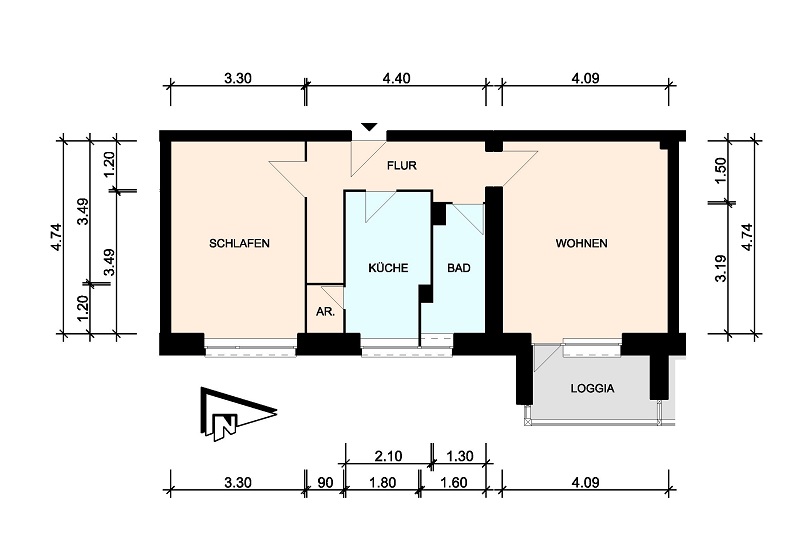 2-Zimmer-Wohnung in gepflegter Anlage mit großem Balkon - 24539 Neumünster - Photo 1