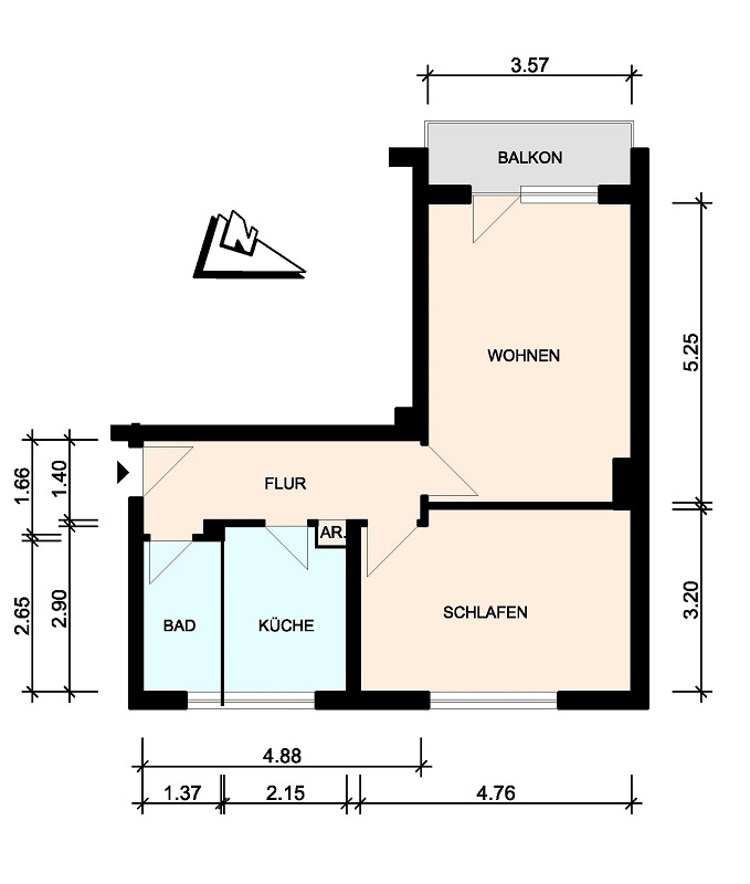 Helle, freundliche 2 Zimmer-Wohnung in Innenstadtnähe mit Balkon - 25335 Elmshorn - Photo 1