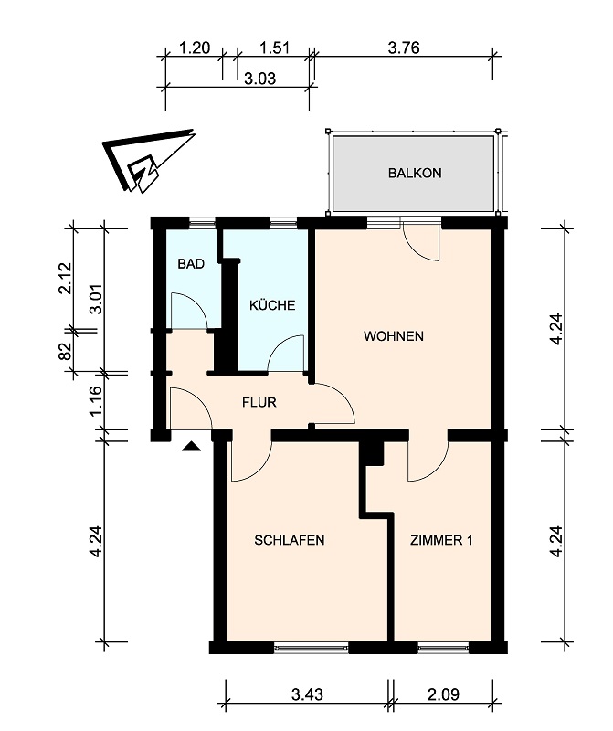 Gemütliche 2,5 Zimmer-Wohnung mit Balkon - 25336 Elmshorn - Photo 1