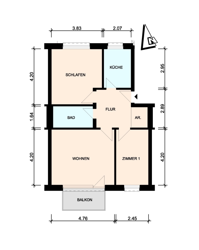 Helle 3-Zimmer Wohnung mit Balkon in Innenstadtnähe - 25335 Elmshorn - Photo 1